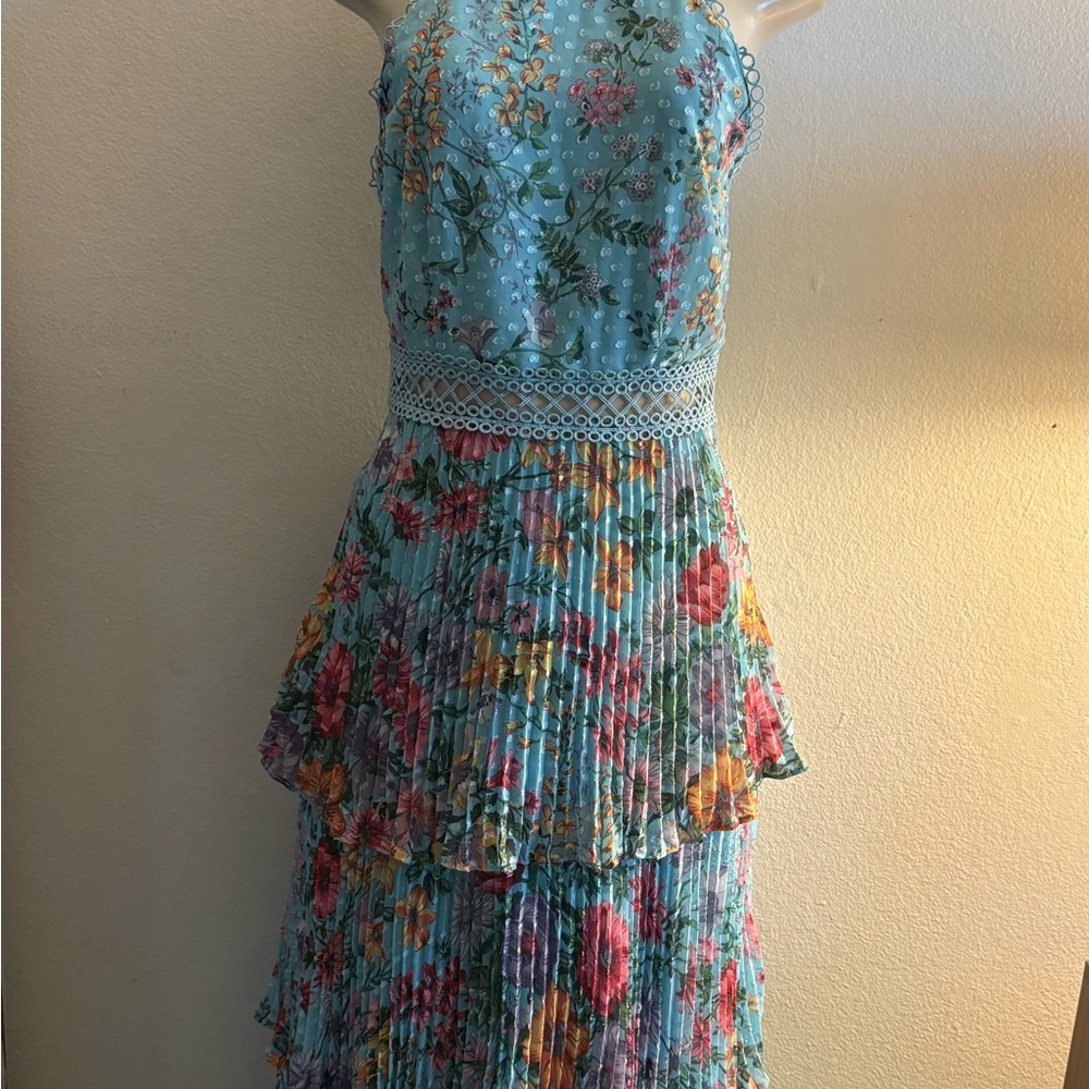 Oasis Floral Maxi Dress in Blue and Multicolor